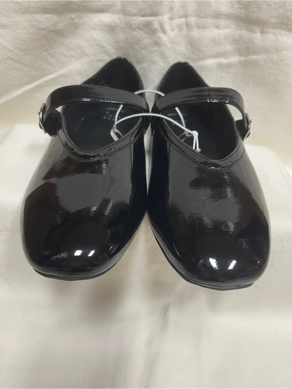 NWT A New Day Womens Shoes 11 Mary Jane Flats Black Faux Patent Leather Buckle